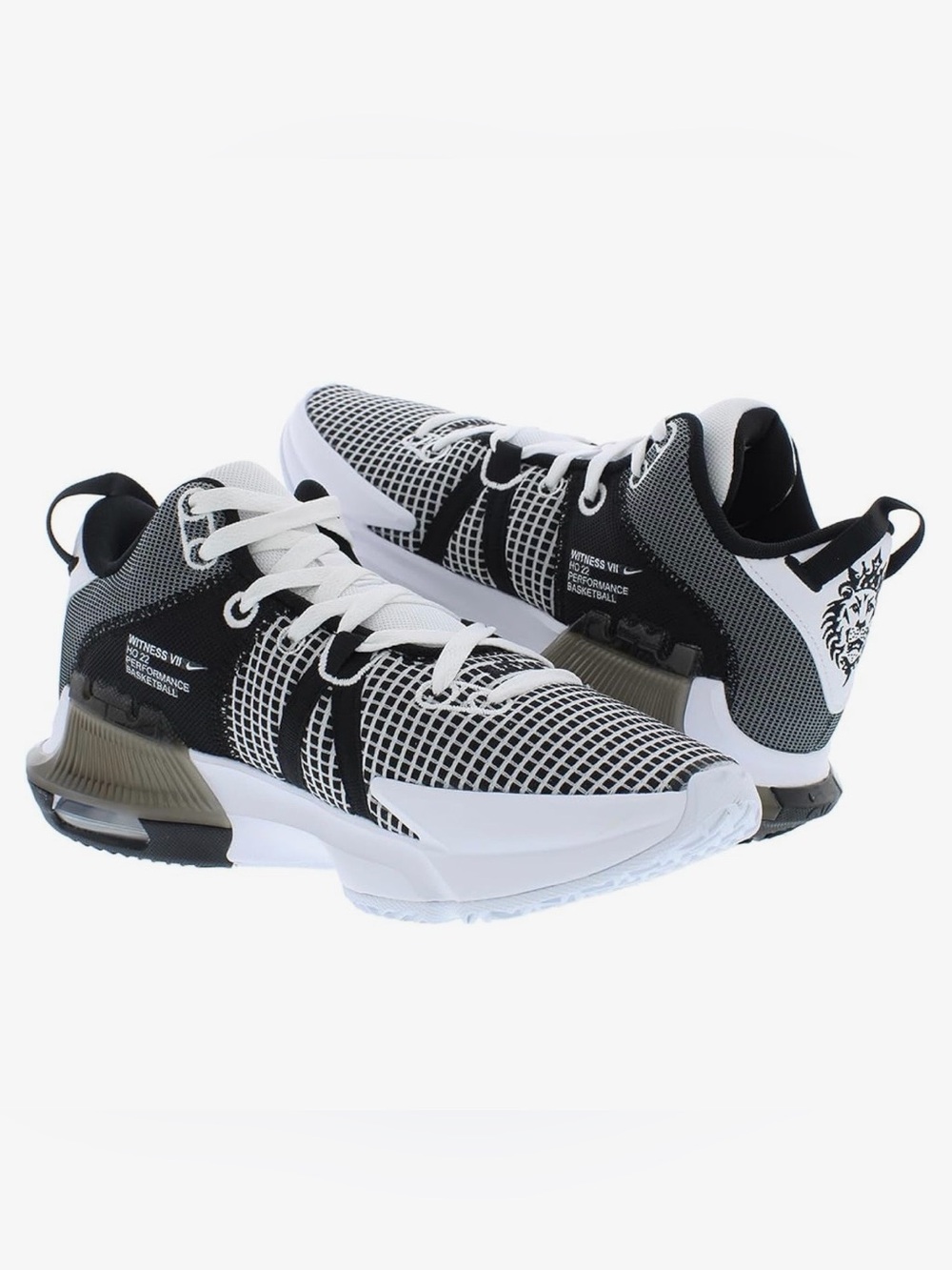 Nike LeBron Witness VII Basketball Shoes - Black & White